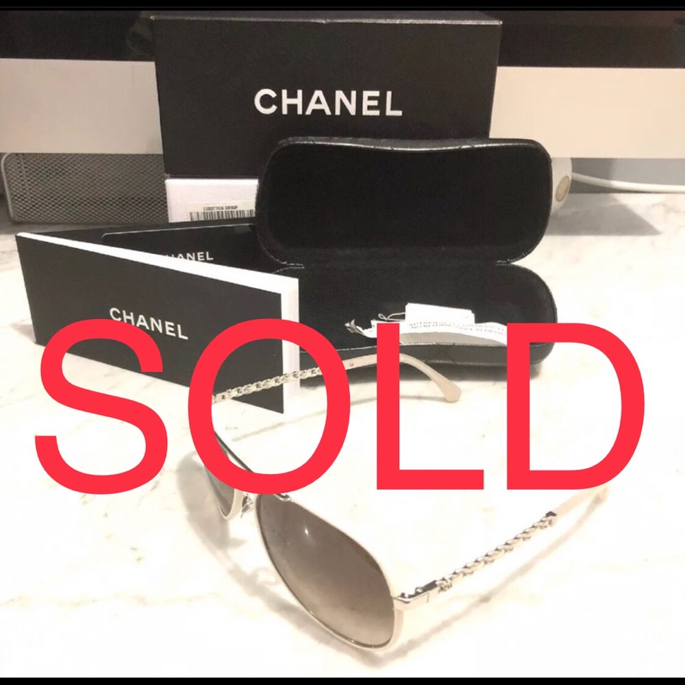 CHANEL 4219-Q WHITE AVIATOR SUNGLASSES OBO